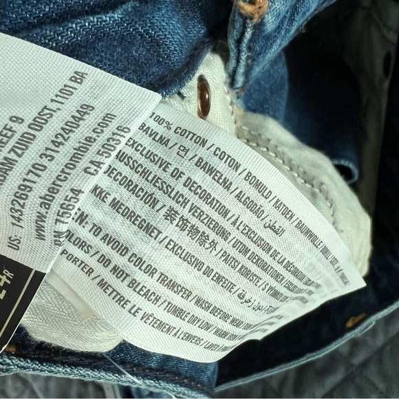 Abercrombie & Fitch jean Skirt Womens Size 24 Floral Embroidered Denim Mini BB - Picture 3 of 8